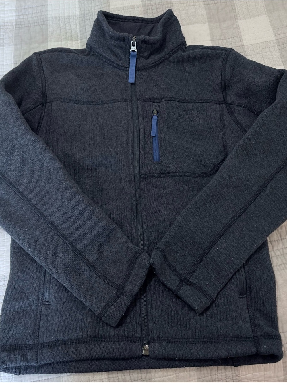 Boys Deep Navy Full-Zip Sweater Jacket - youth Small 7/8